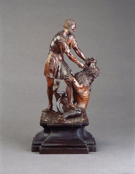 A Fine German Carved Boxwood Group of the Roman Mark Anthony as Hercules